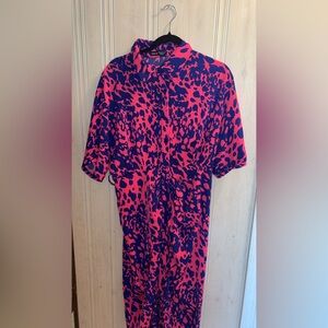 SHEIN Pink and Blue Patterned dress